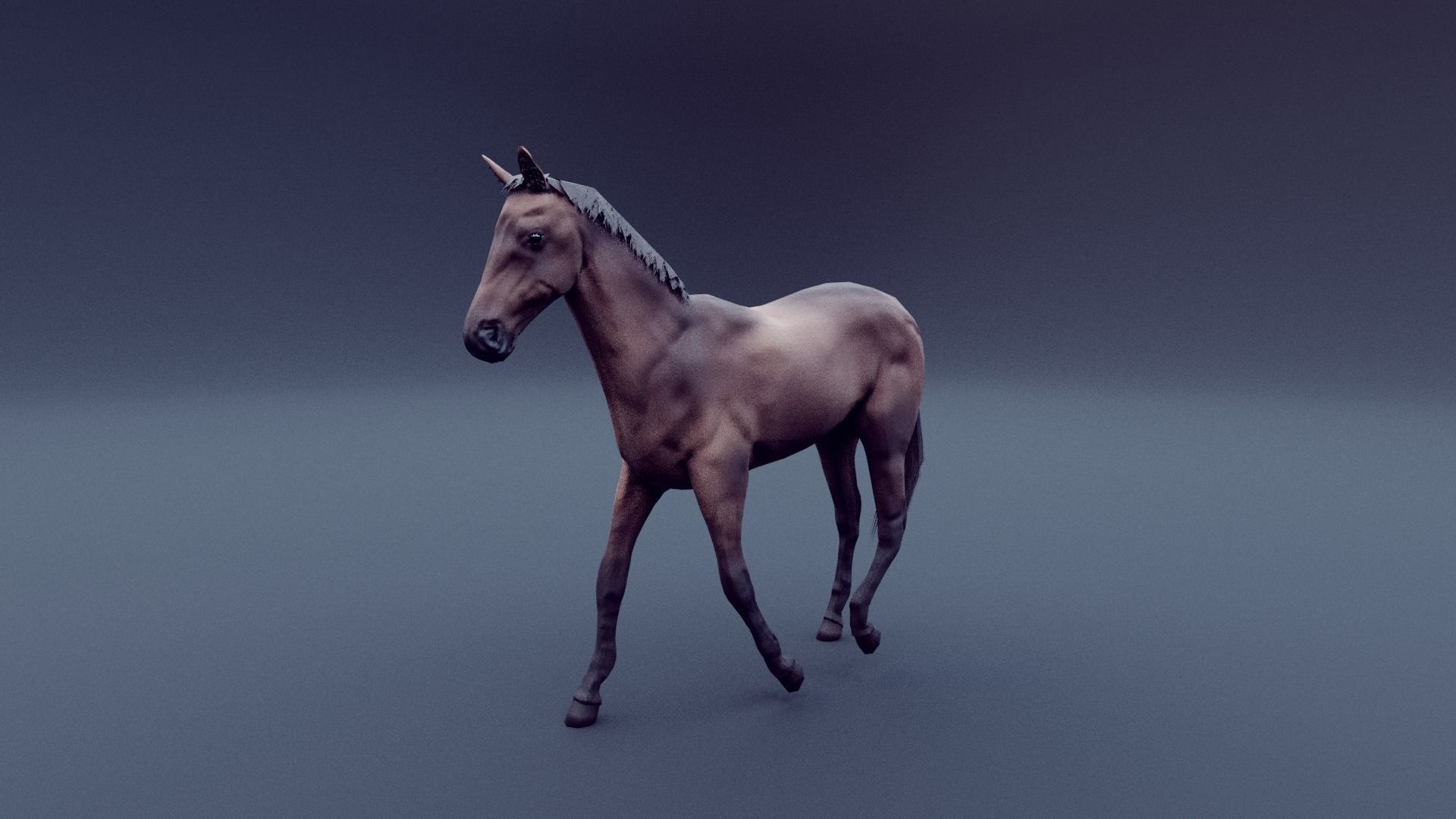 horse animated Low-poly 3D model_4