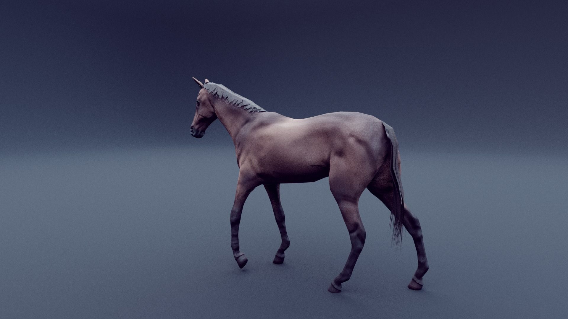 horse animated Low-poly 3D model_6