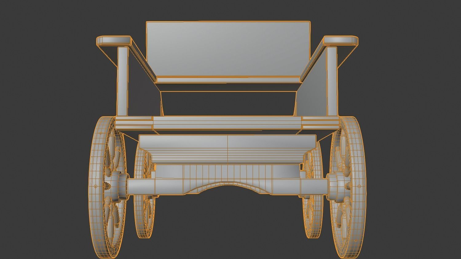 horse wagon animated 3D model_13