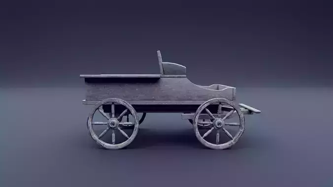 horse wagon animated 3D model