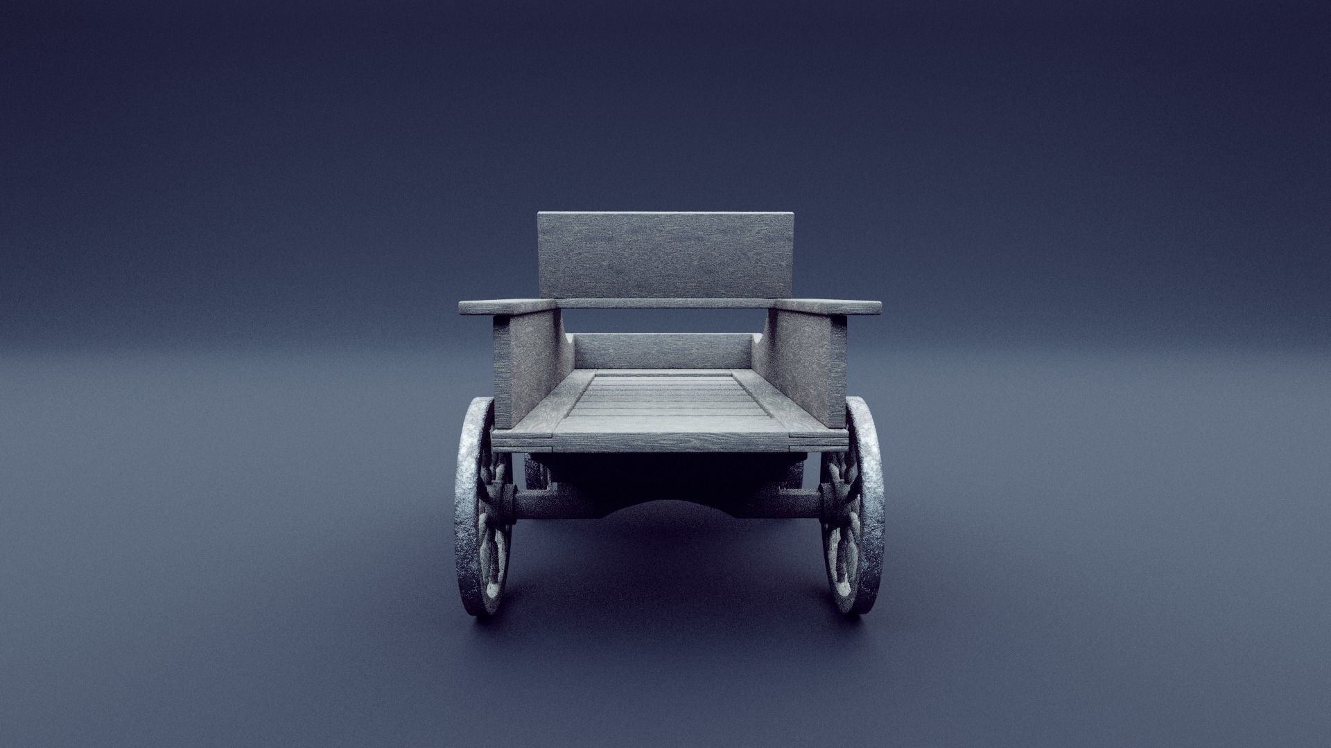 horse wagon animated 3D model_8