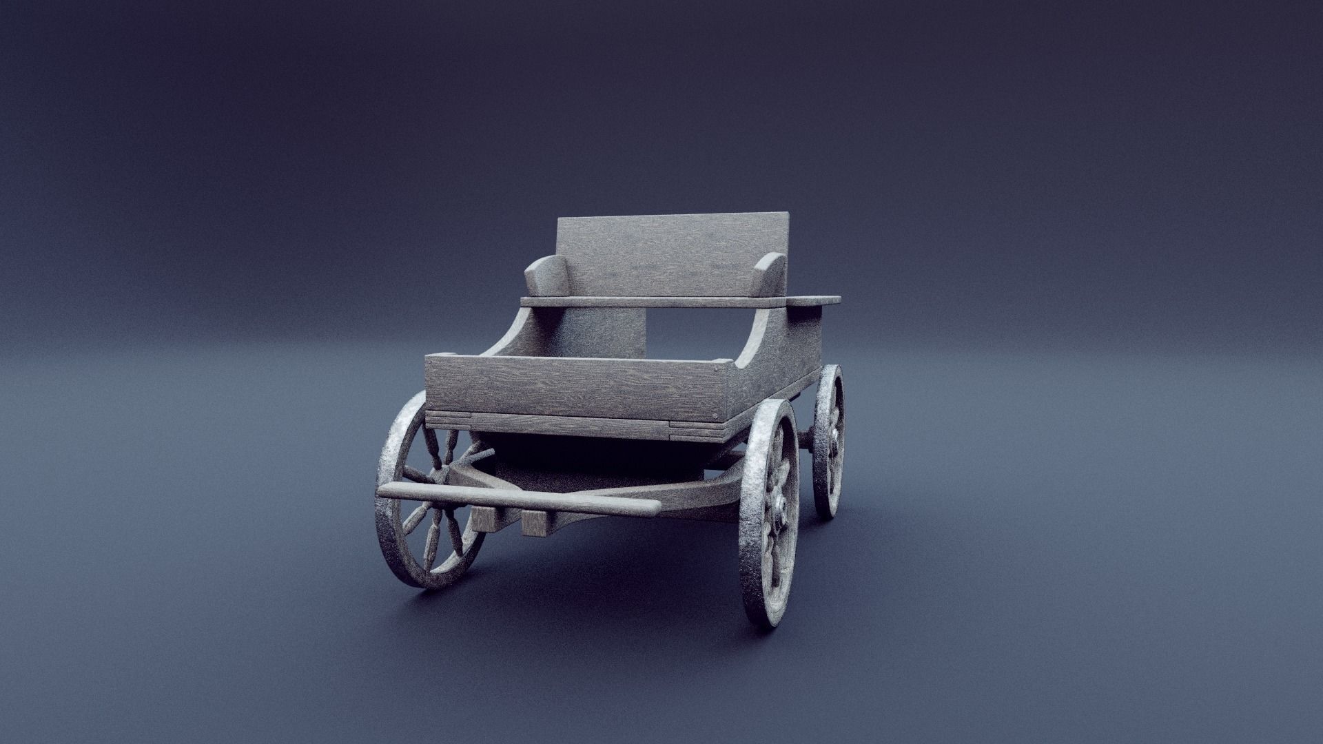 horse wagon animated 3D model_5