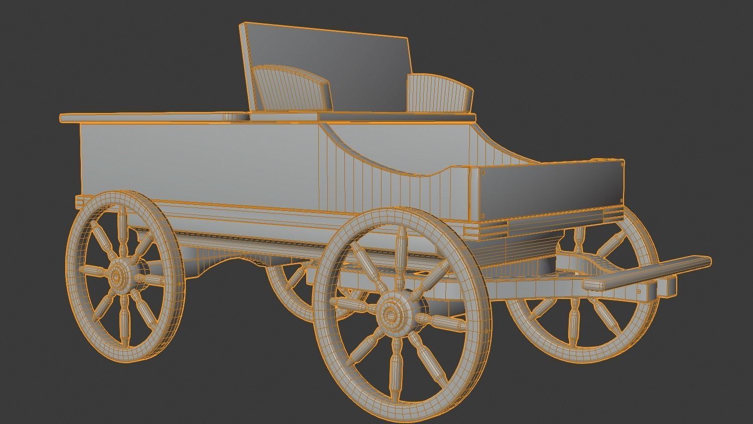 horse wagon animated 3D model_12