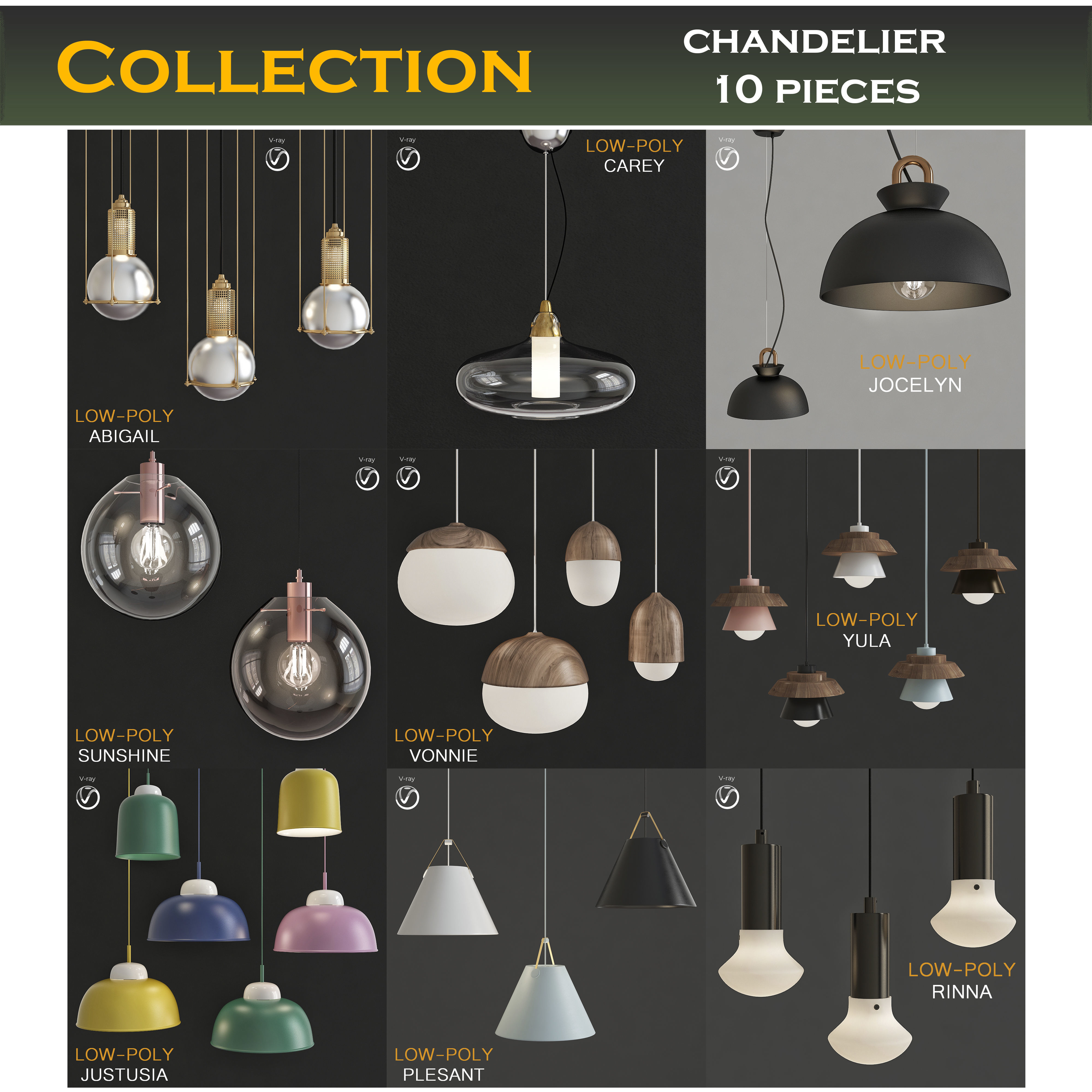 Chandeliers collection mega pack 100 models _6