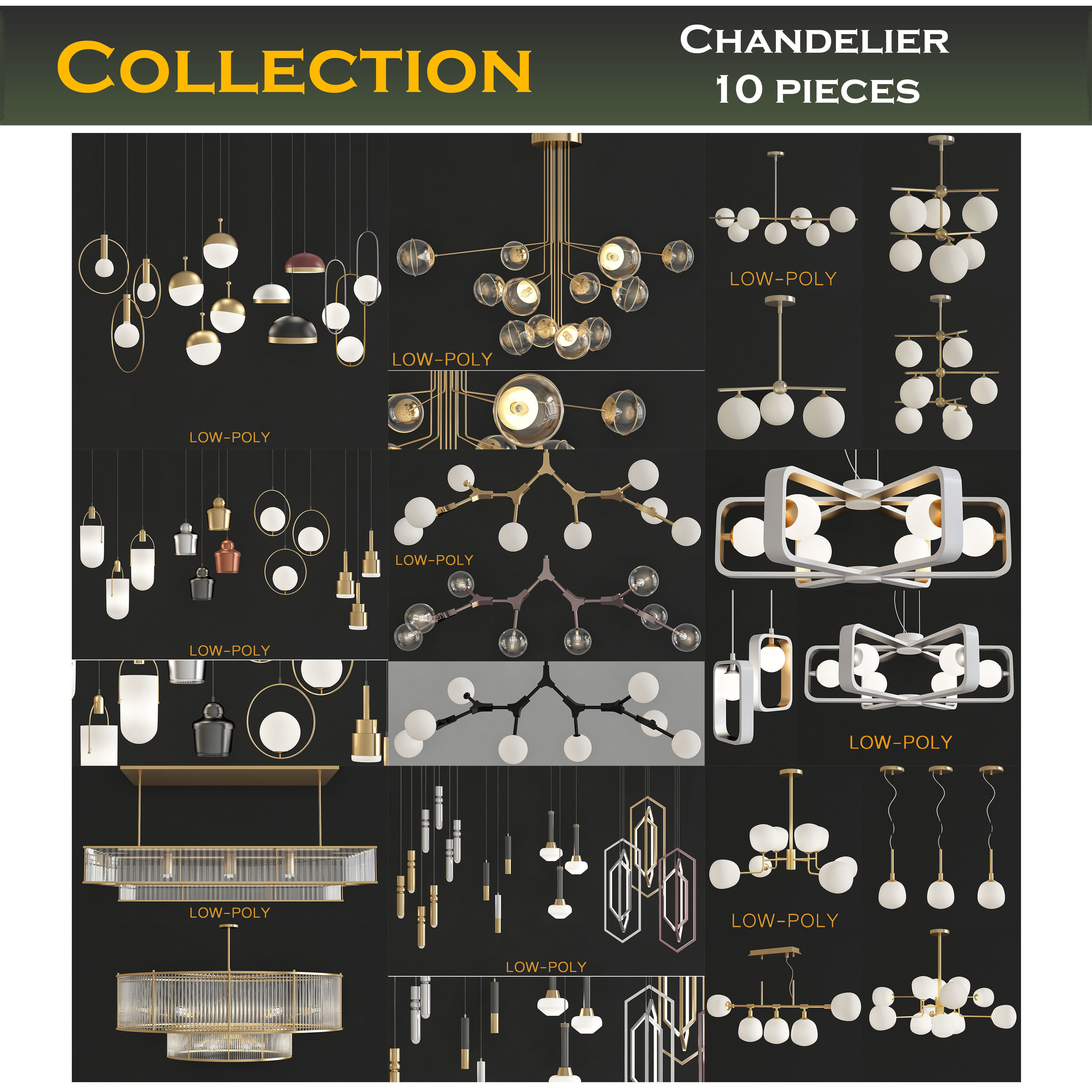 Chandeliers collection mega pack 100 models _3