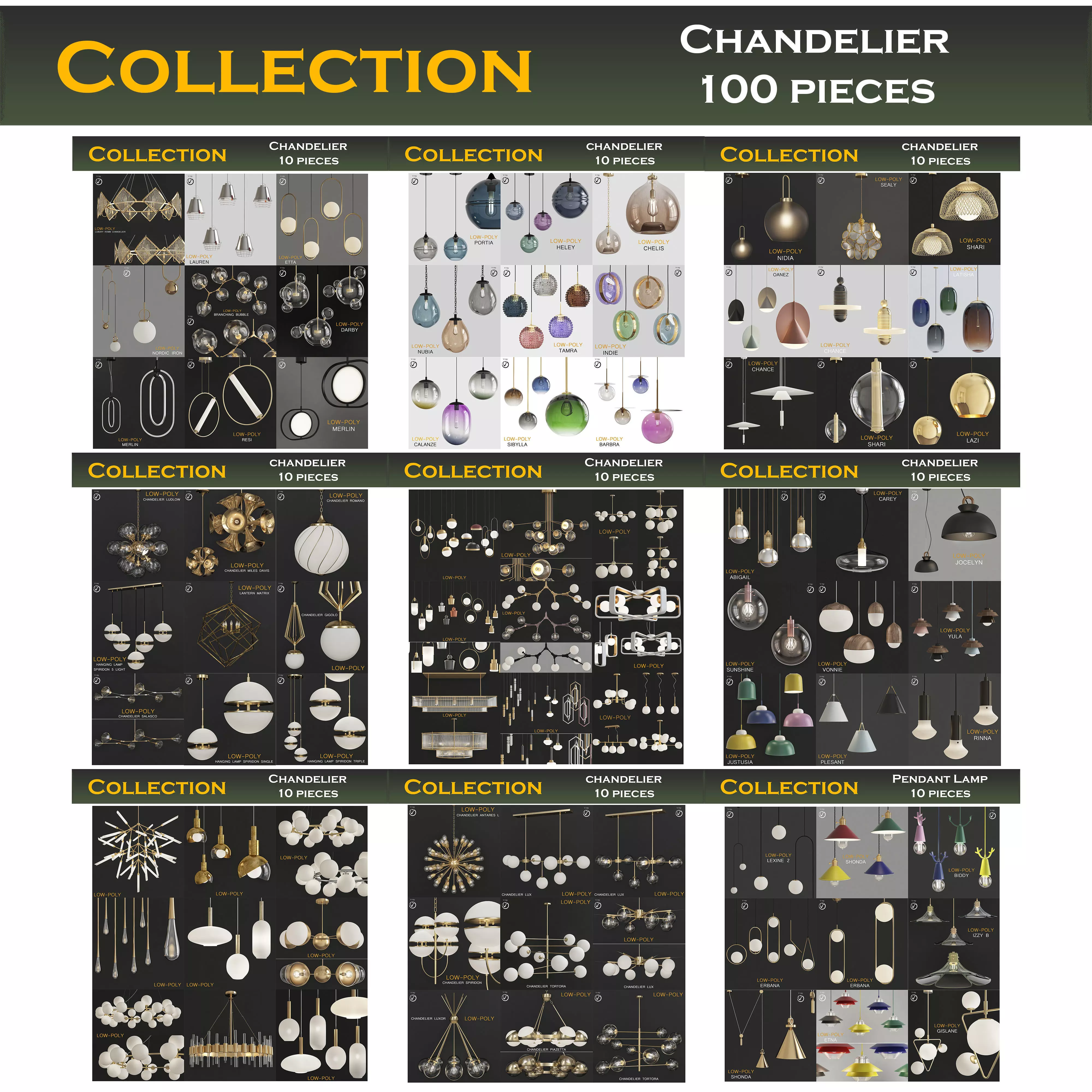 Chandeliers collection mega pack 100 models _0