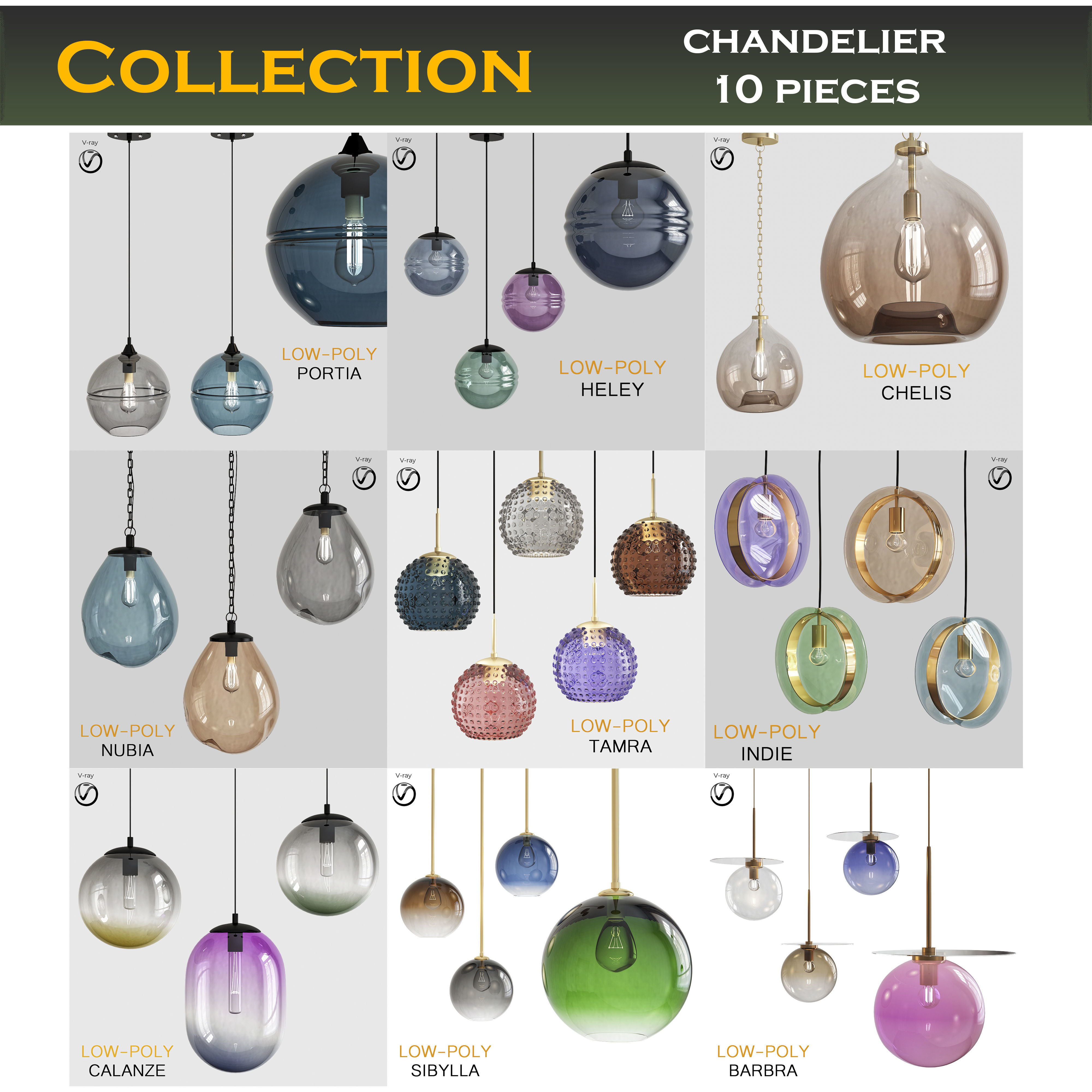 Chandeliers collection mega pack 100 models _5