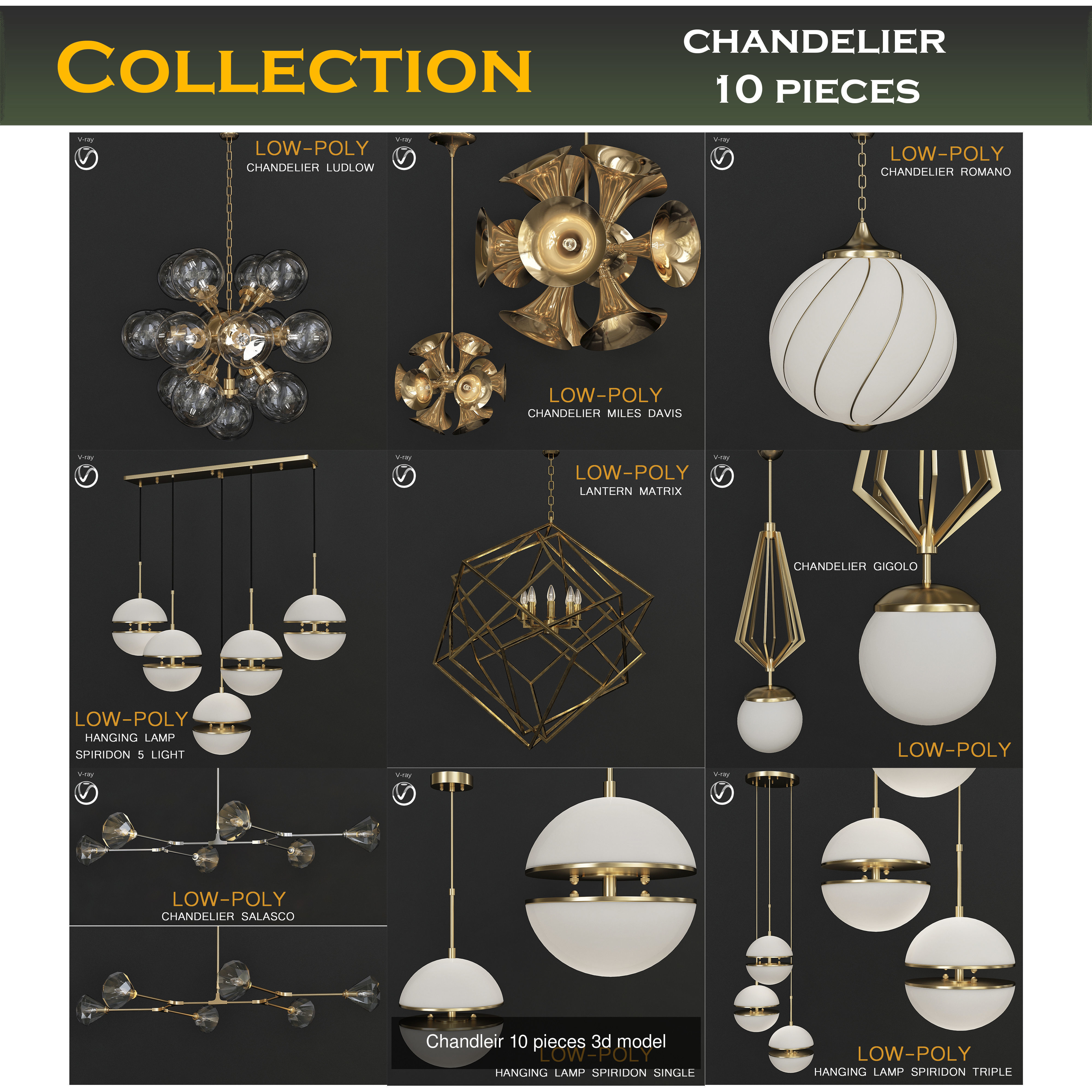 Chandeliers collection mega pack 100 models _2