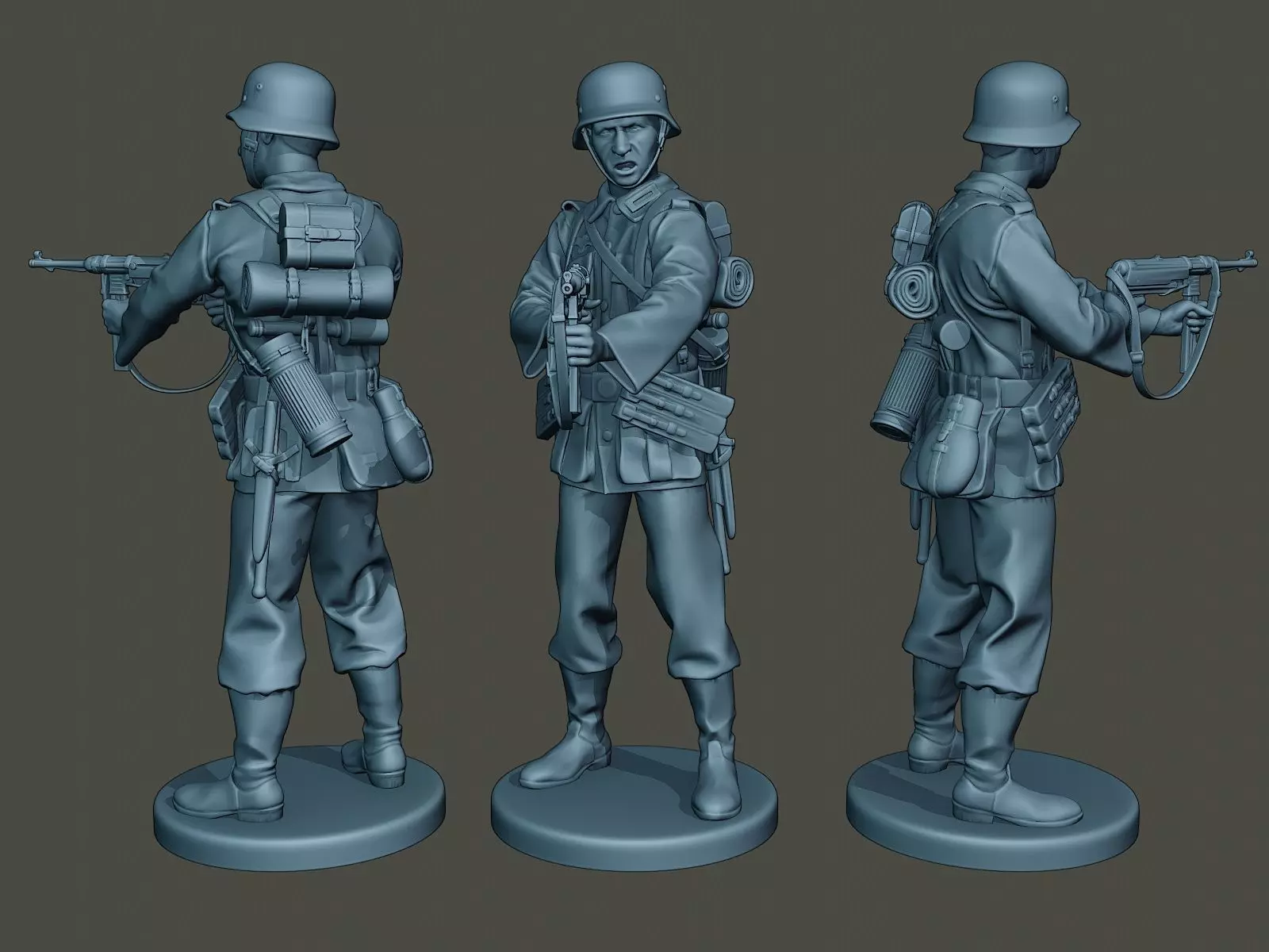 German soldier ww2 Shoot middle G2 3D print model