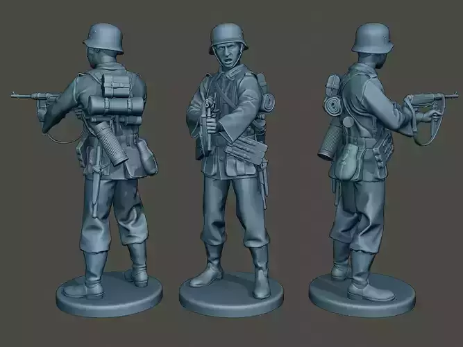 German soldier ww2 Shoot middle G2 3D print model