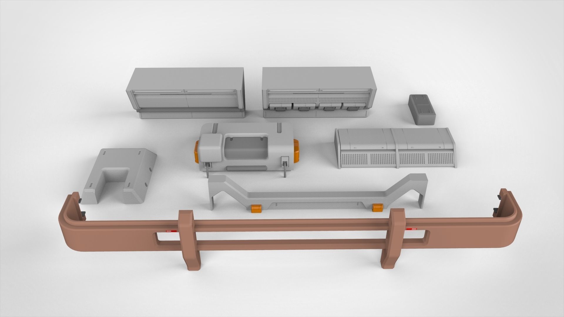 Sci-Fi architecture Elements collection 17 3D model_9