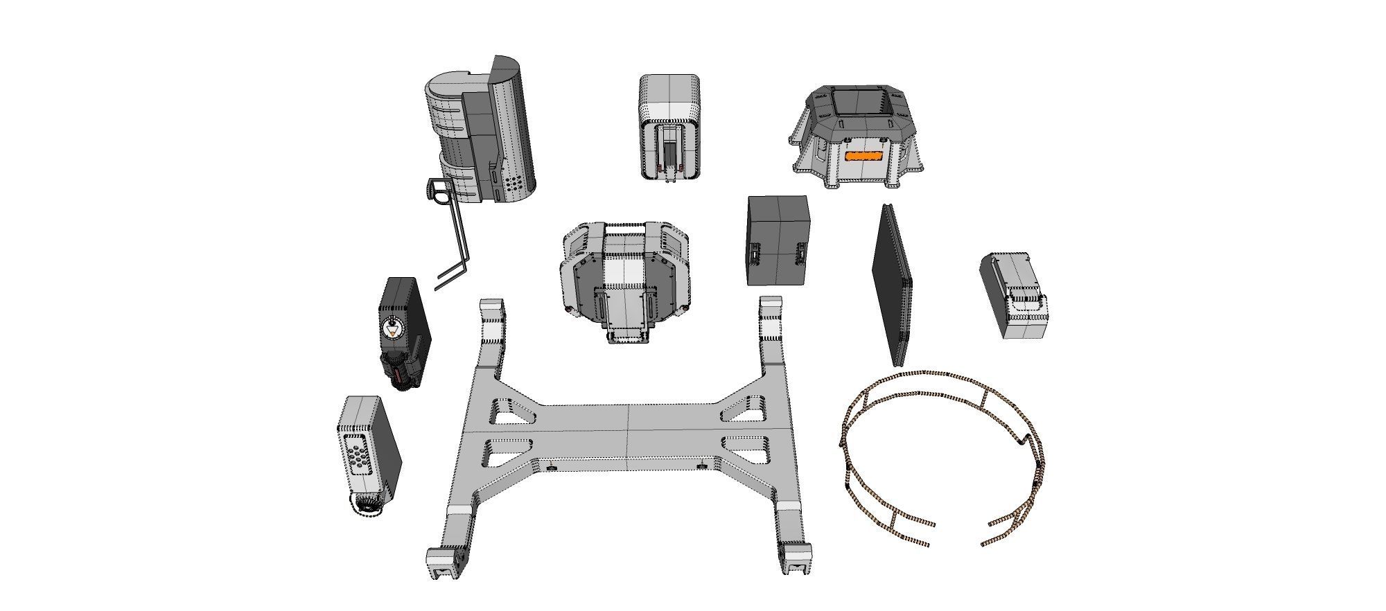 Sci-Fi architecture Elements collection 17 3D model_16