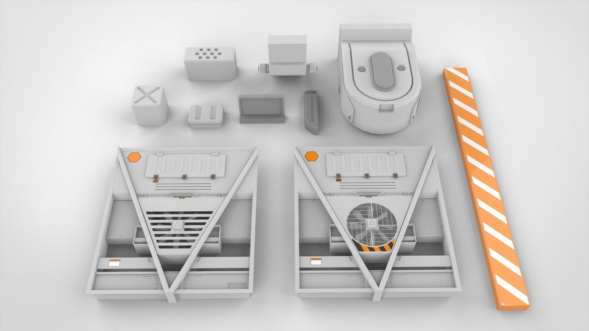 Sci-Fi architecture Elements collection 17 3D model_7