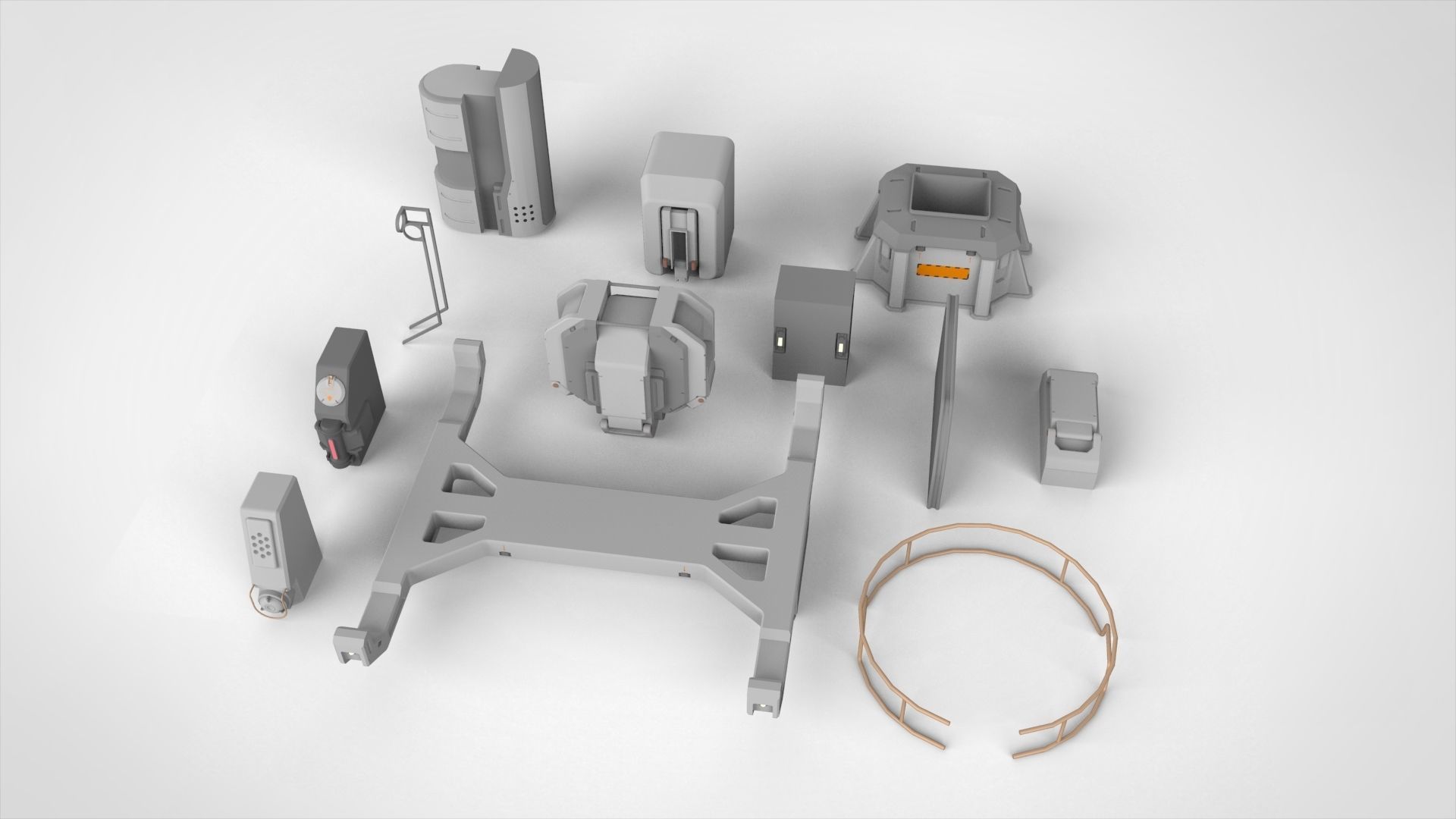 Sci-Fi architecture Elements collection 17 3D model_5