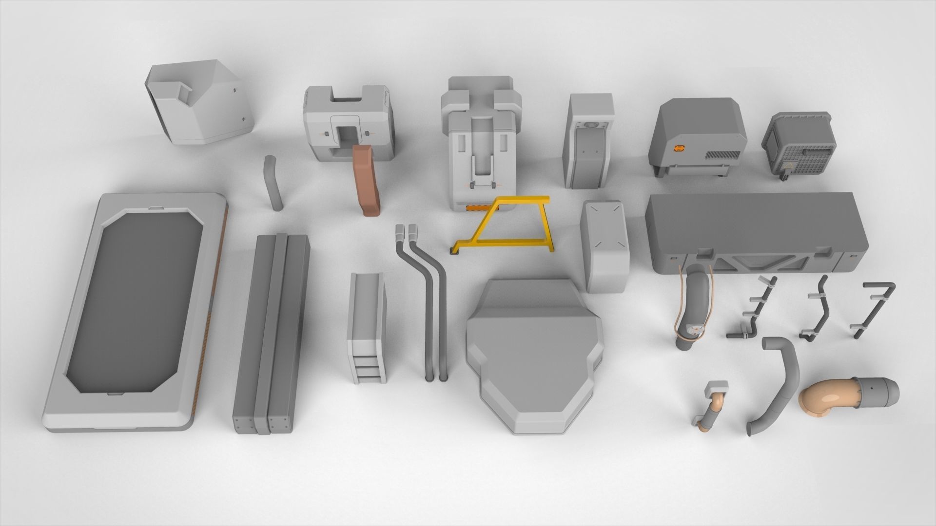 Sci-Fi architecture Elements collection 17 3D model_11