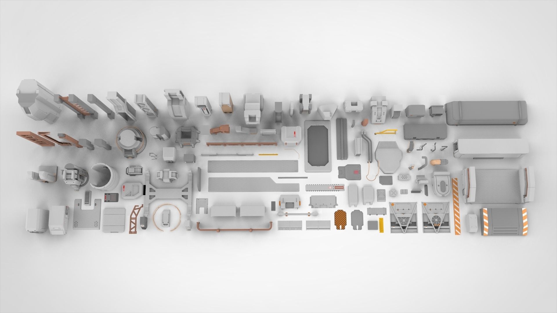 Sci-Fi architecture Elements collection 17 3D model_1