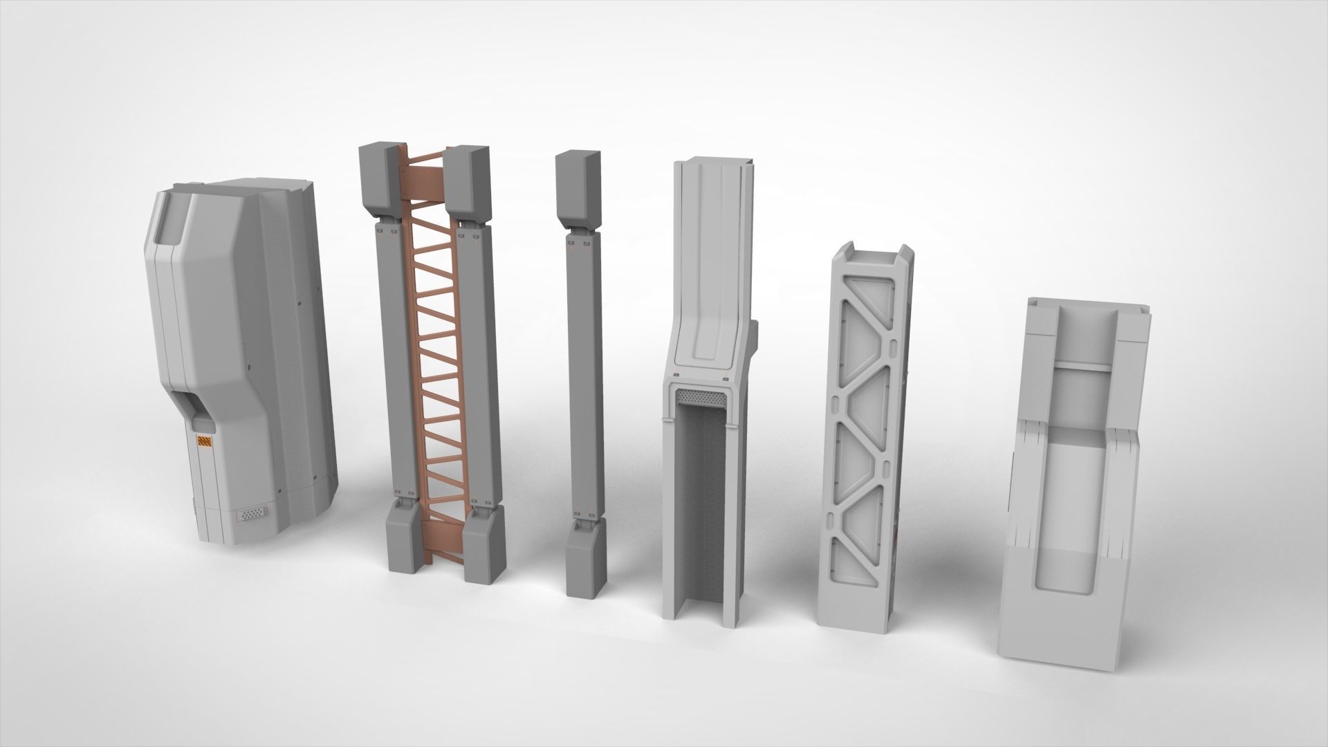 Sci-Fi architecture Elements collection 17 3D model_2