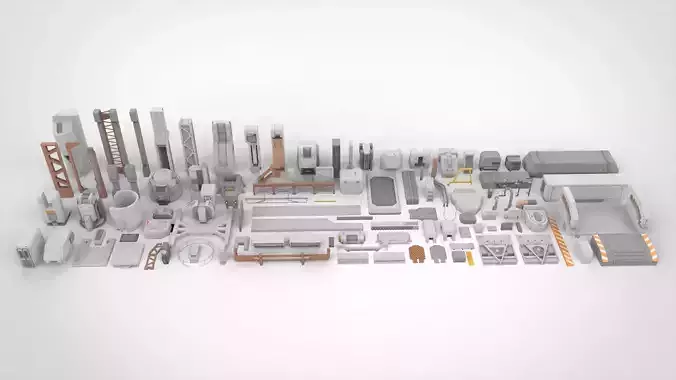 Sci-Fi architecture Elements collection 17 3D model