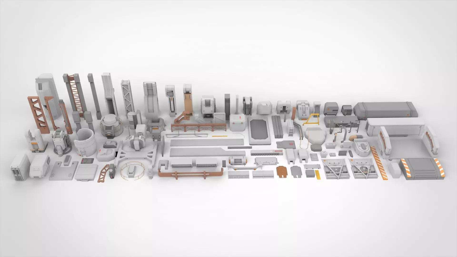 Sci-Fi architecture Elements collection 17 3D model_0