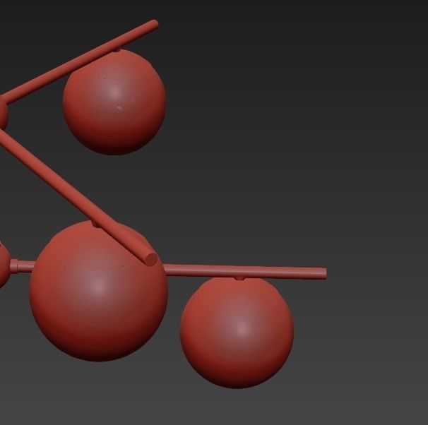 Modernist Gemma Brass Ceiling Lamp Contemporary Chandelier 3D model_3