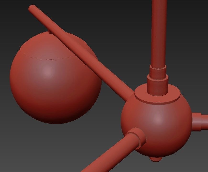 Modernist Gemma Brass Ceiling Lamp Contemporary Chandelier 3D model_2