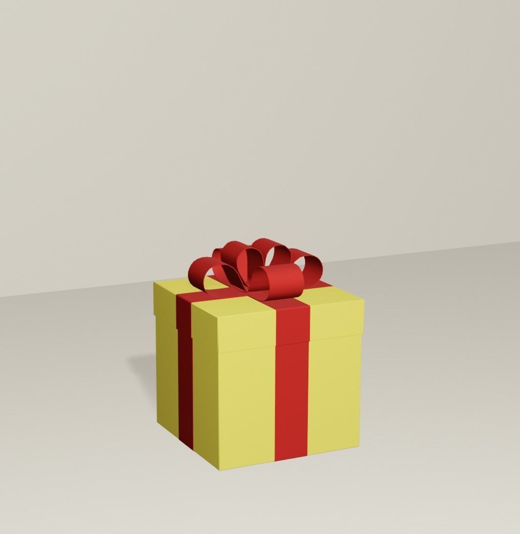 Cartoon presents Low-poly 3D model_2