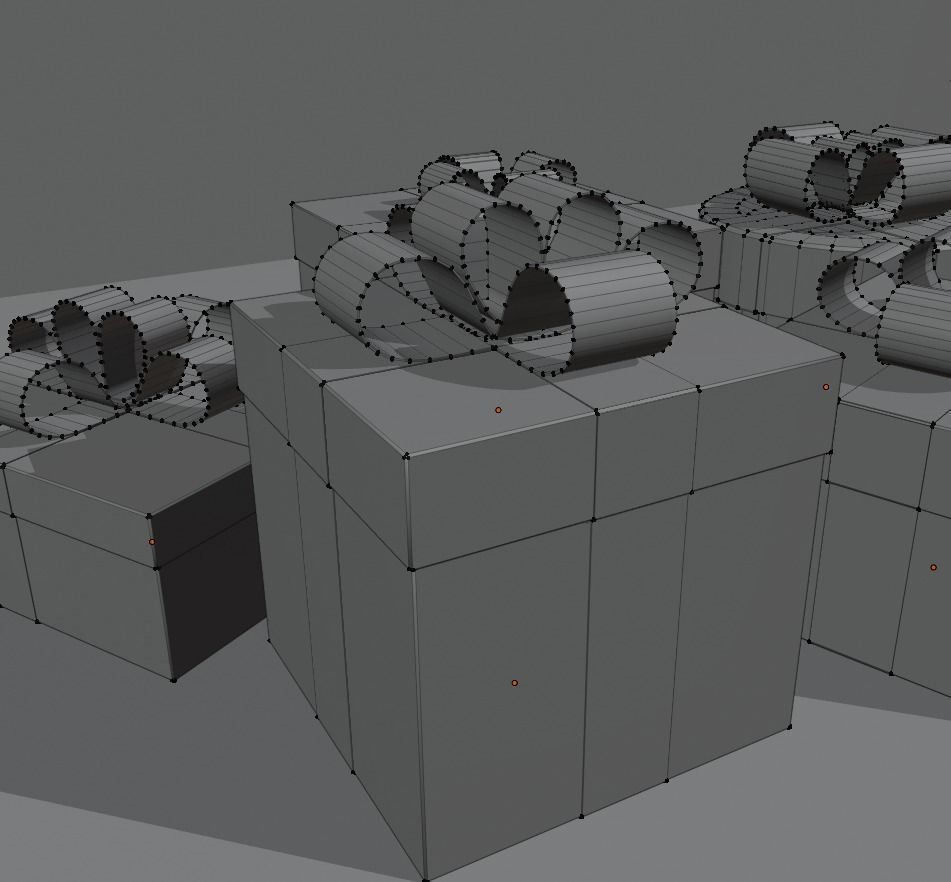 Cartoon presents Low-poly 3D model_7