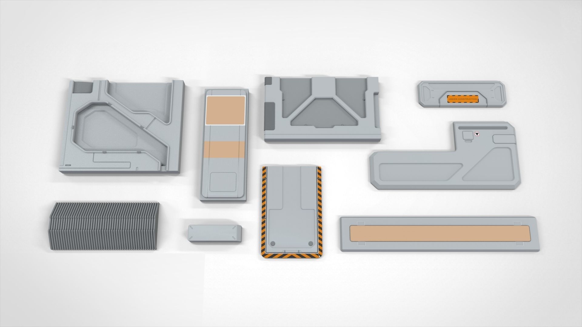 Sci-Fi architecture Elements collection 18 3D model_8