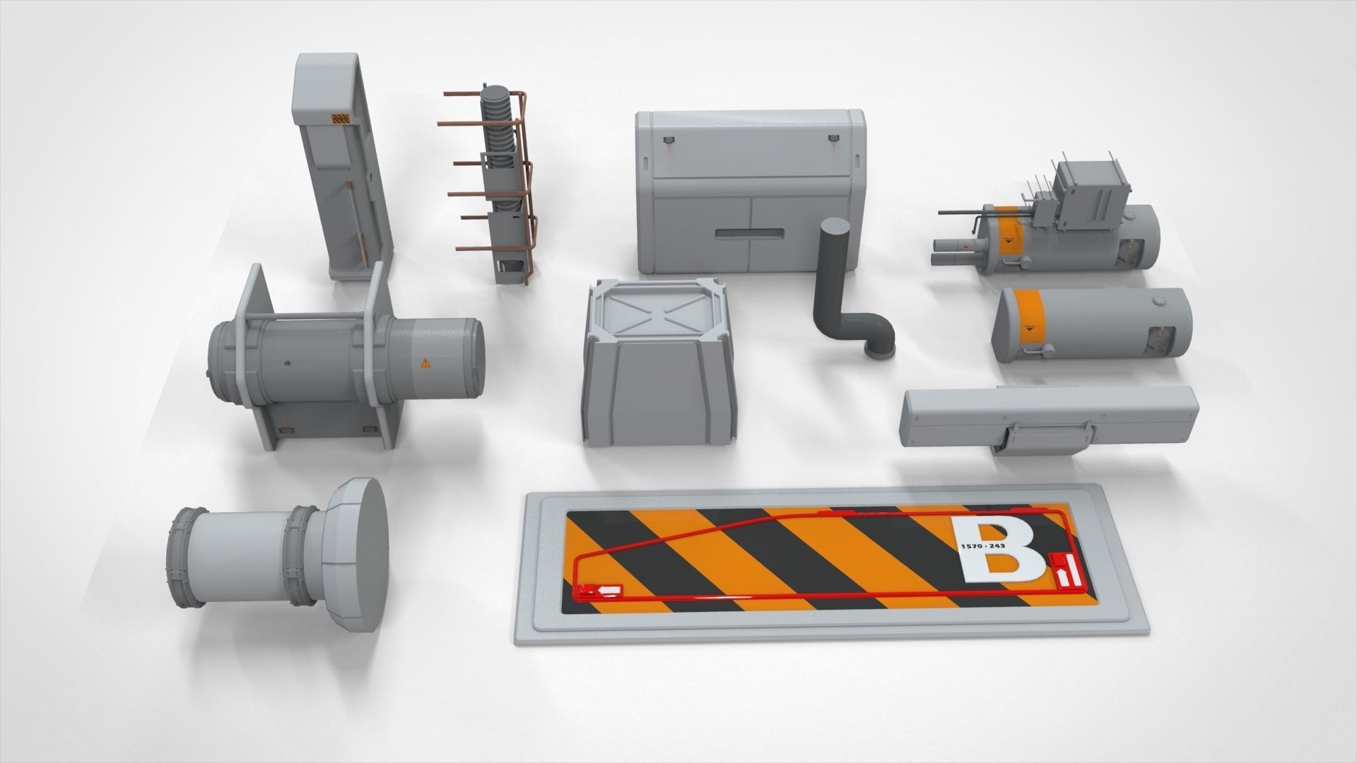 Sci-Fi architecture Elements collection 18 3D model_10