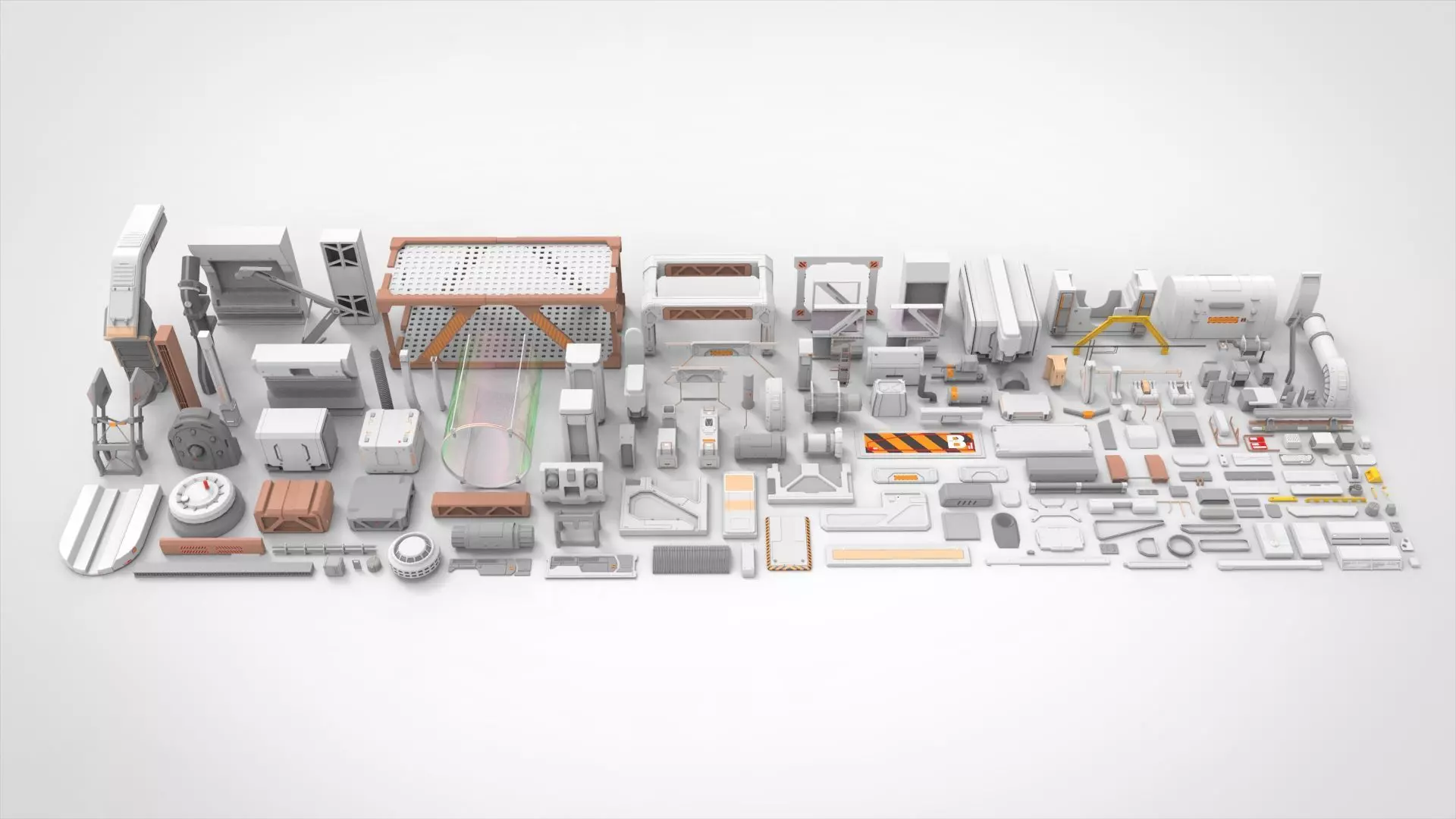 Sci-Fi architecture Elements collection 18 3D model_0