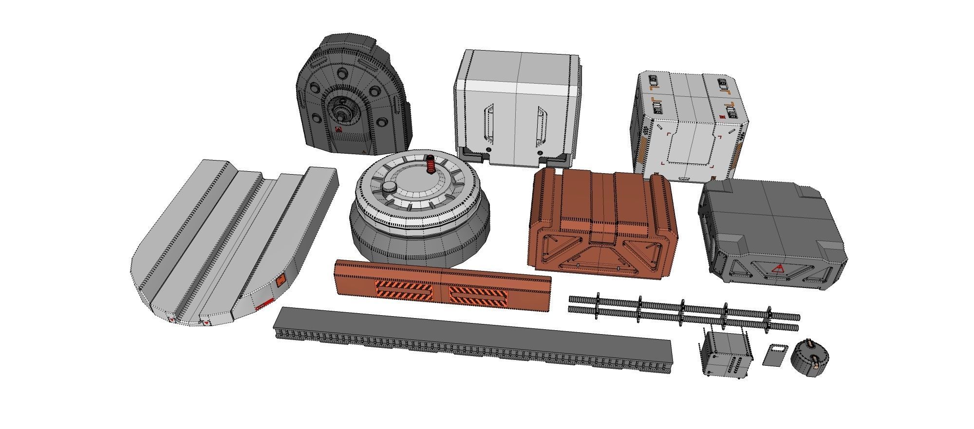 Sci-Fi architecture Elements collection 18 3D model_17