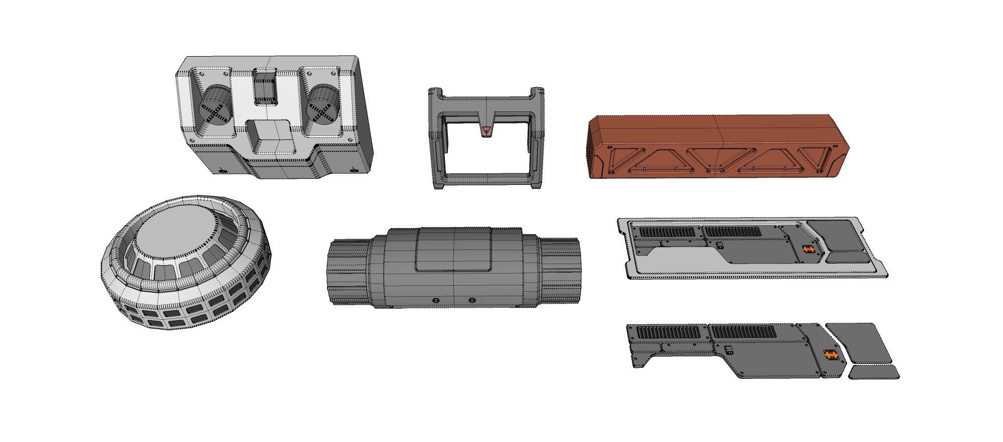 Sci-Fi architecture Elements collection 18 3D model_20