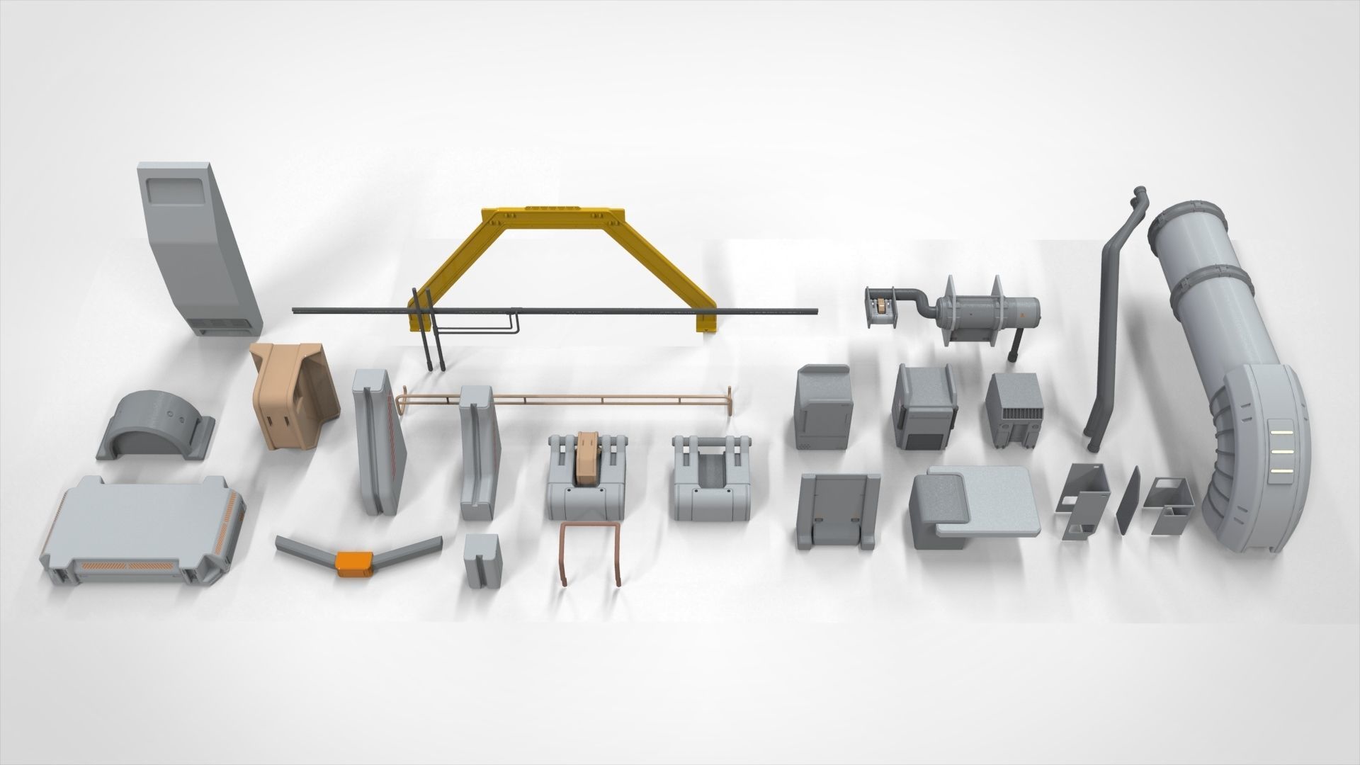 Sci-Fi architecture Elements collection 18 3D model_12