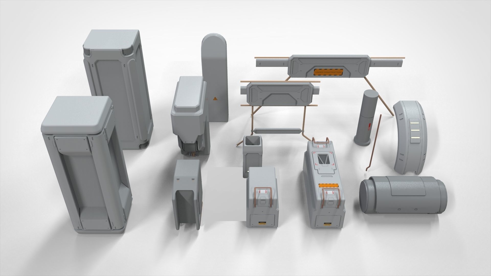 Sci-Fi architecture Elements collection 18 3D model_9