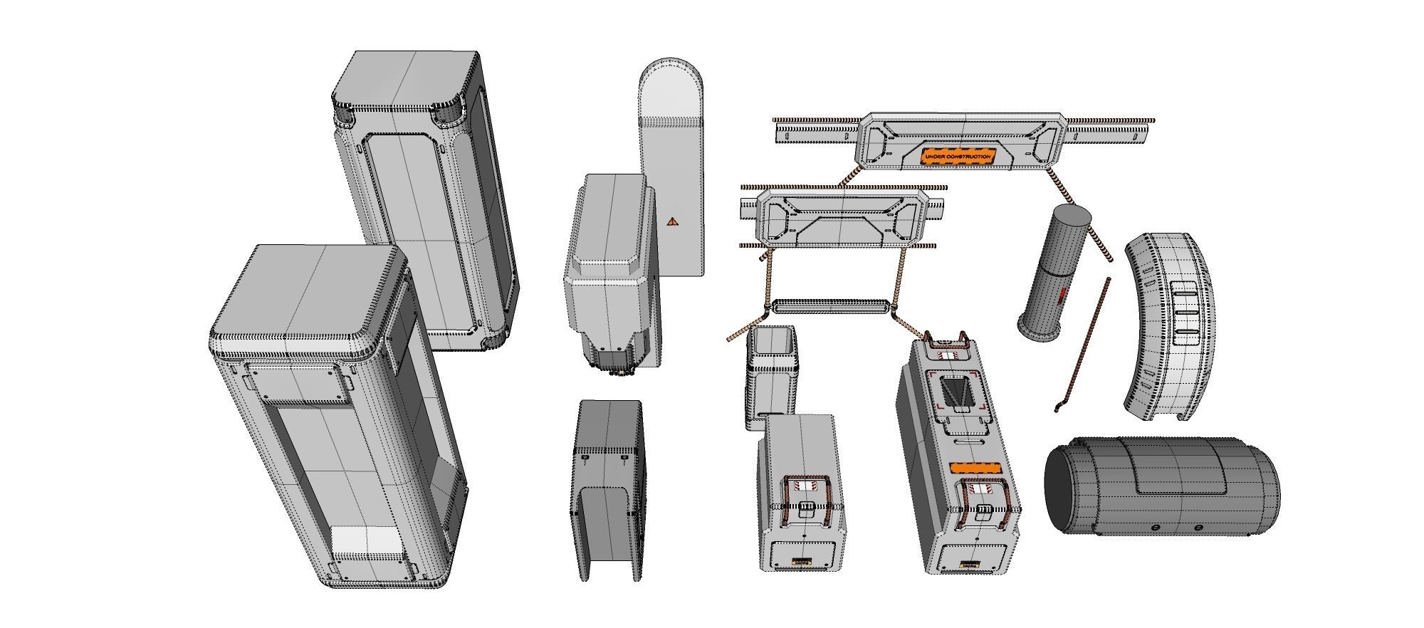 Sci-Fi architecture Elements collection 18 3D model_27