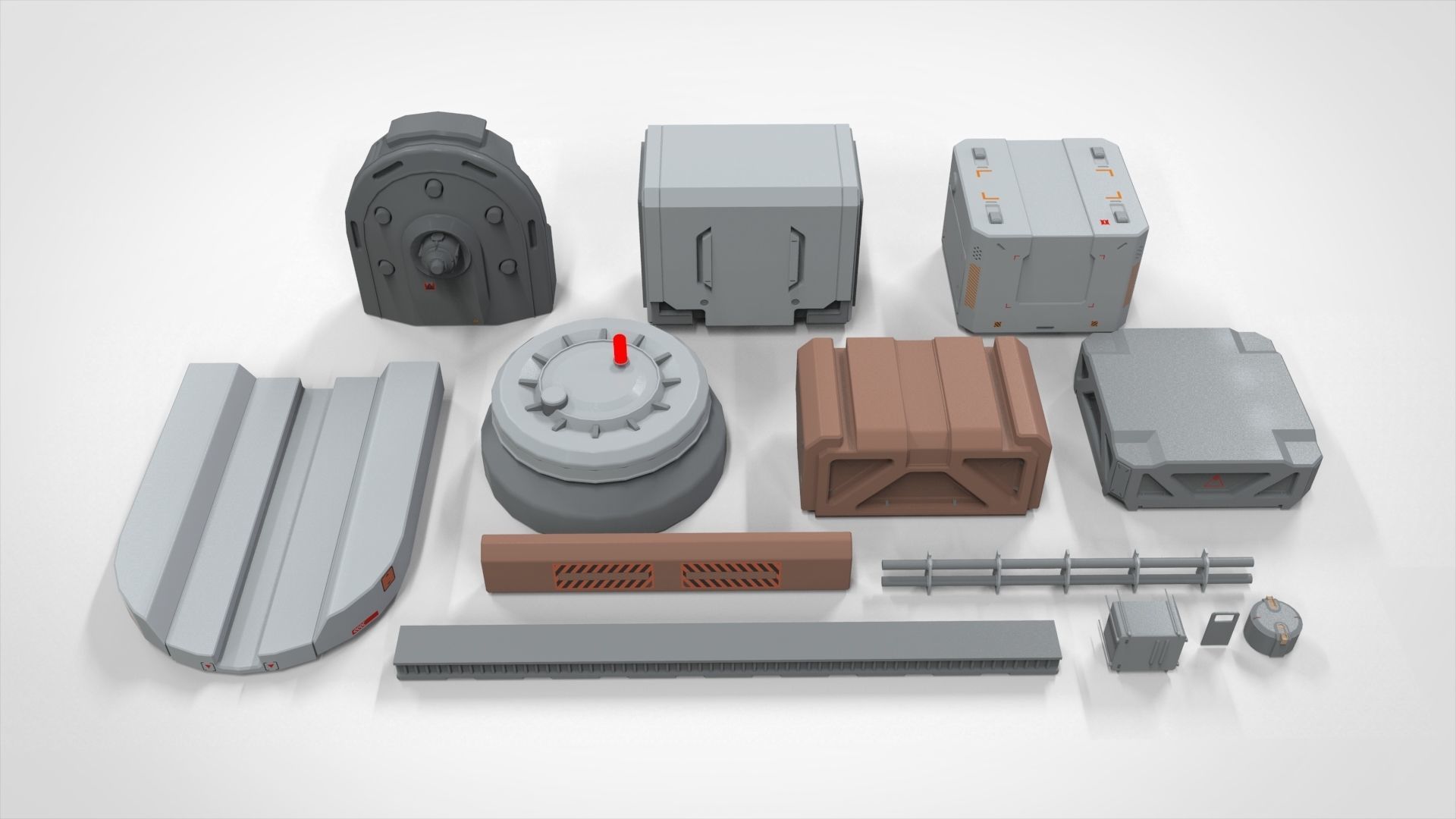 Sci-Fi architecture Elements collection 18 3D model_4