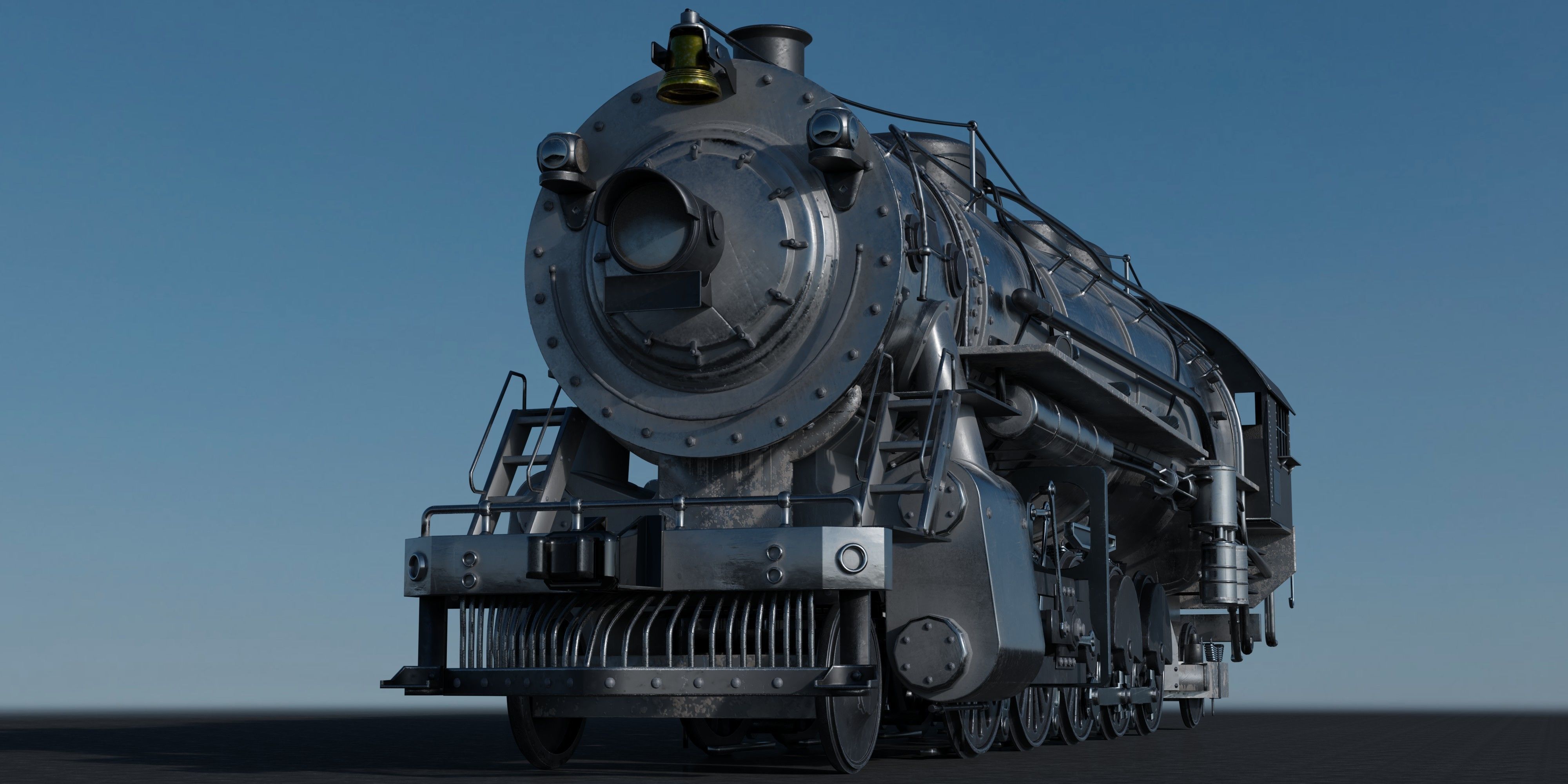 Old Locomotive With Substance Painter Texture 3D model_6