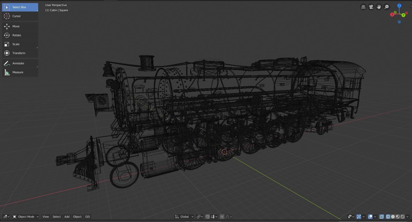 Old Locomotive With Substance Painter Texture 3D model_8