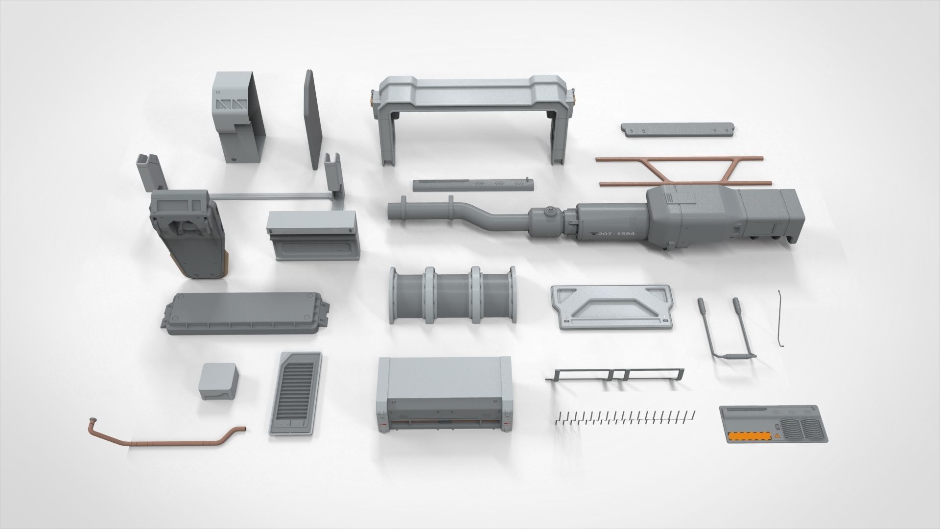 Sci-Fi architecture Elements collection 19 3D model_8