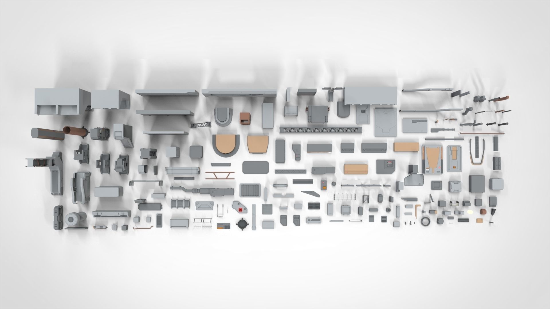 Sci-Fi architecture Elements collection 19 3D model_1