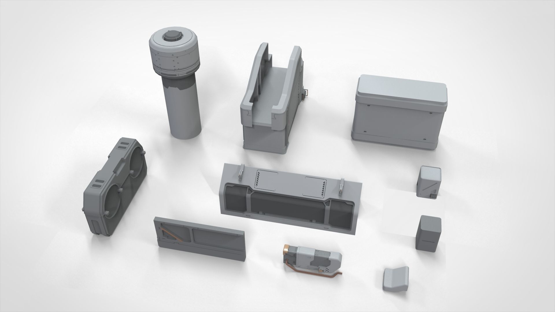 Sci-Fi architecture Elements collection 19 3D model_5