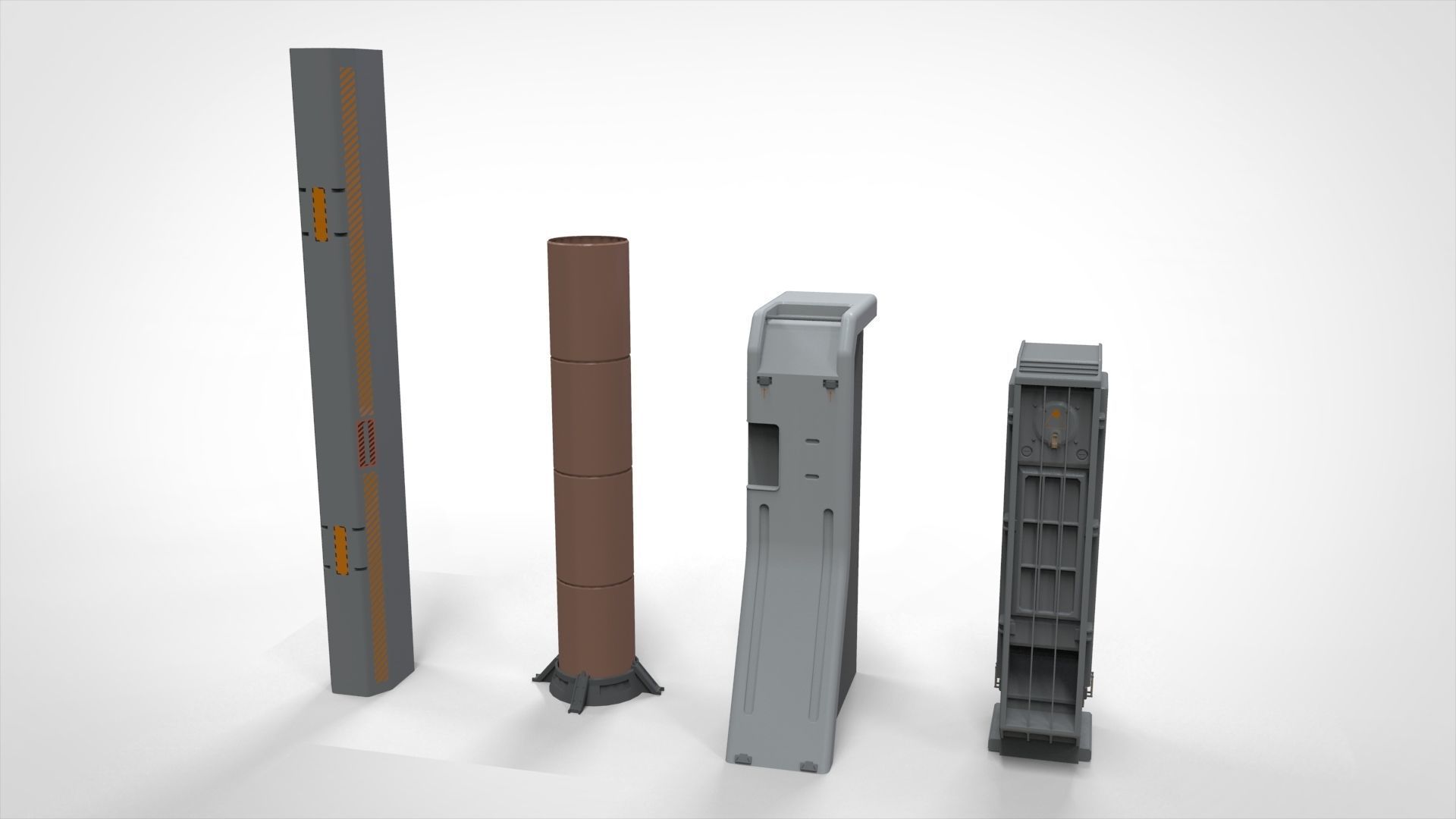 Sci-Fi architecture Elements collection 19 3D model_4