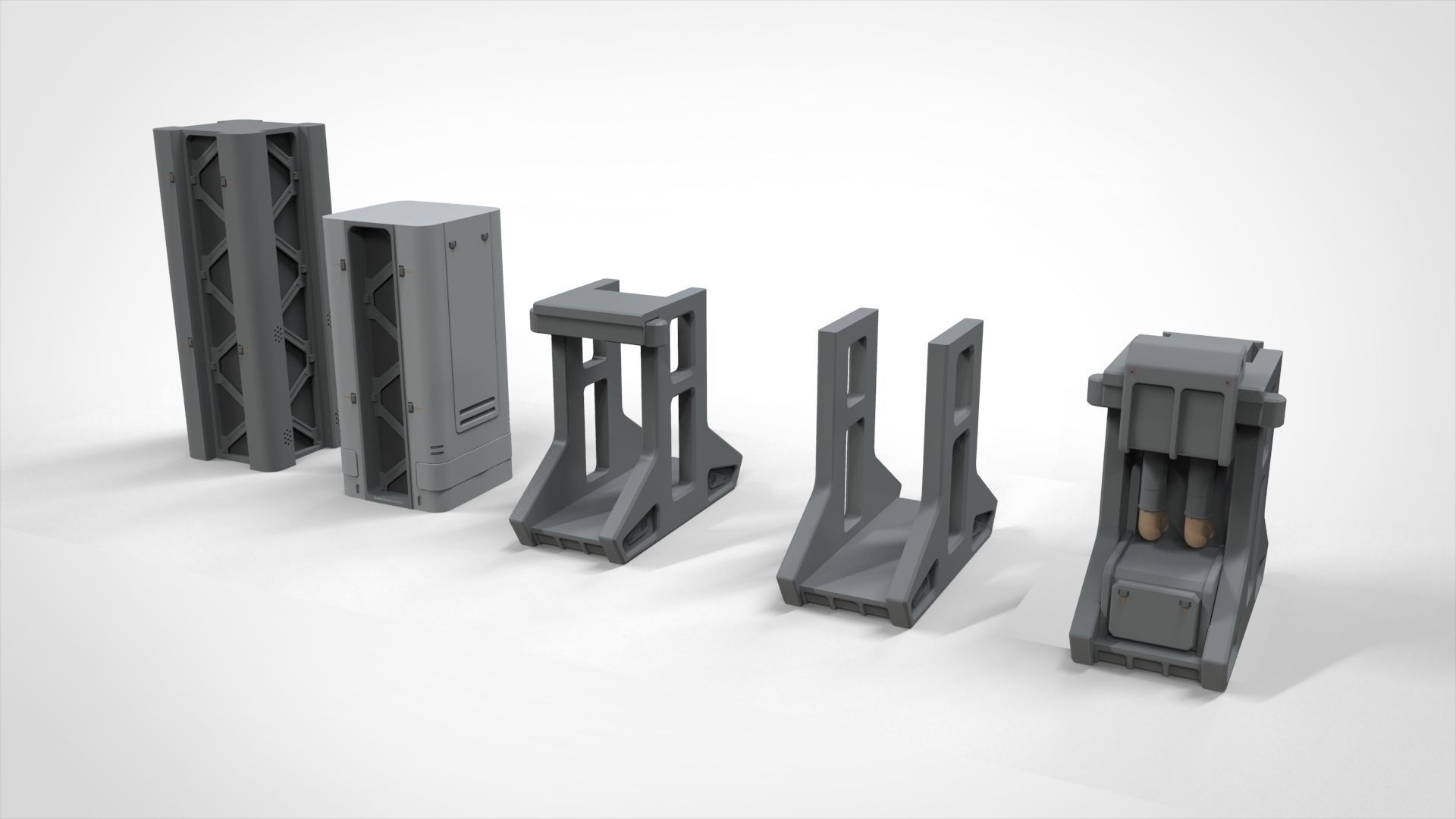 Sci-Fi architecture Elements collection 19 3D model_6