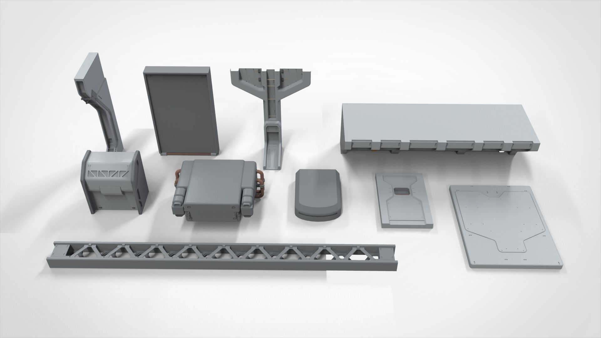 Sci-Fi architecture Elements collection 19 3D model_10