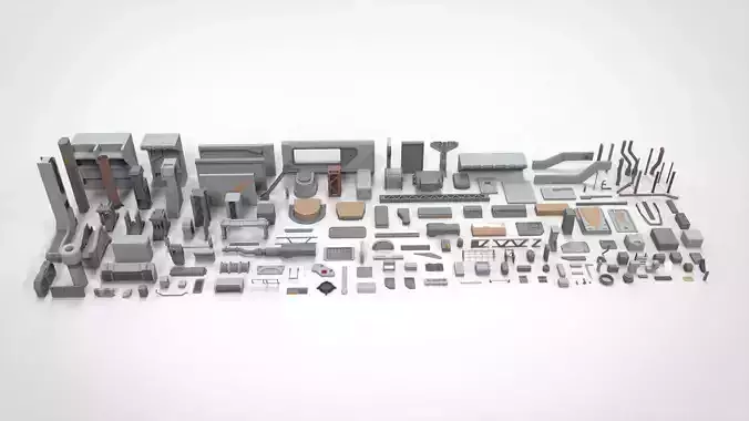 Sci-Fi architecture Elements collection 19 3D model