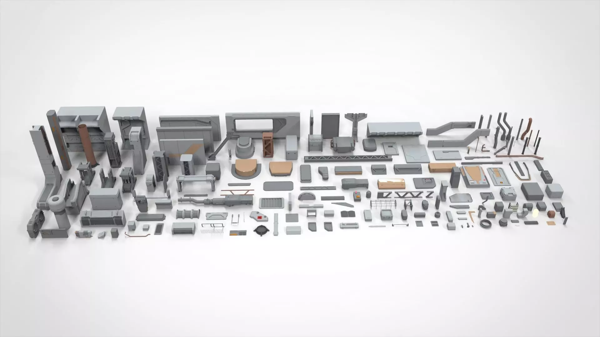 Sci-Fi architecture Elements collection 19 3D model_0