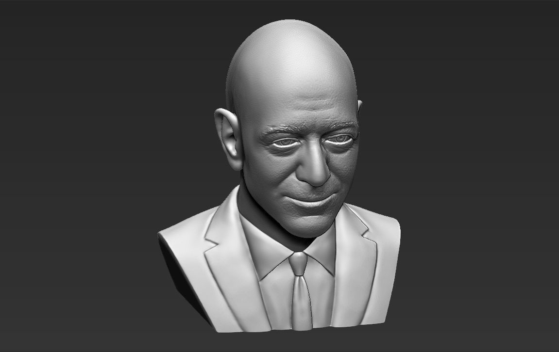 Jeff Bezos bust 3D printing ready stl obj formats 3D print model_11