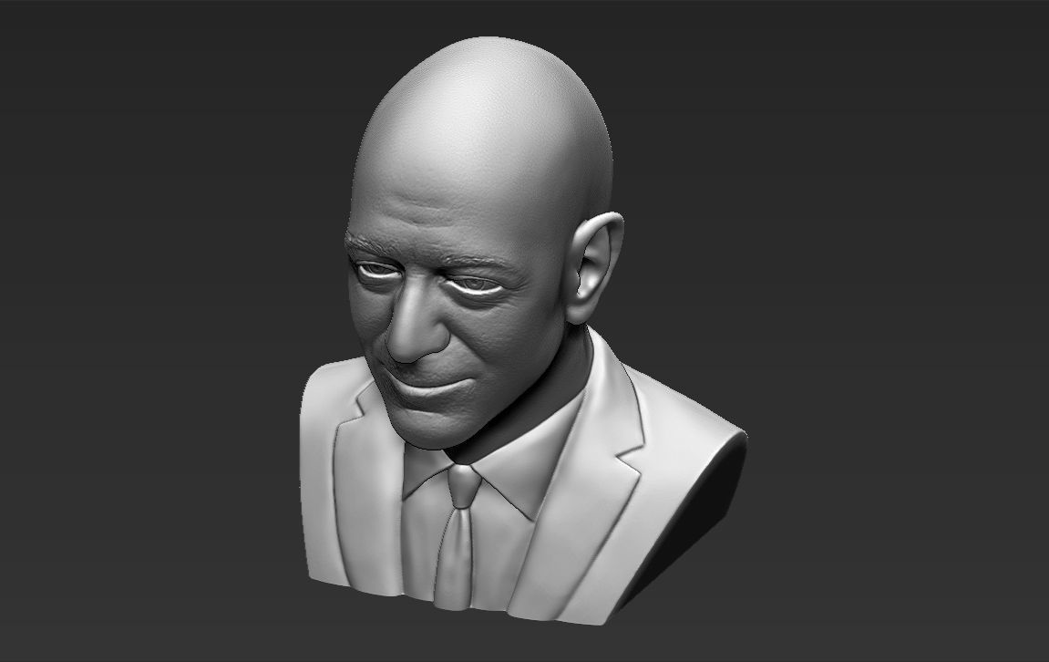 Jeff Bezos bust 3D printing ready stl obj formats 3D print model_12