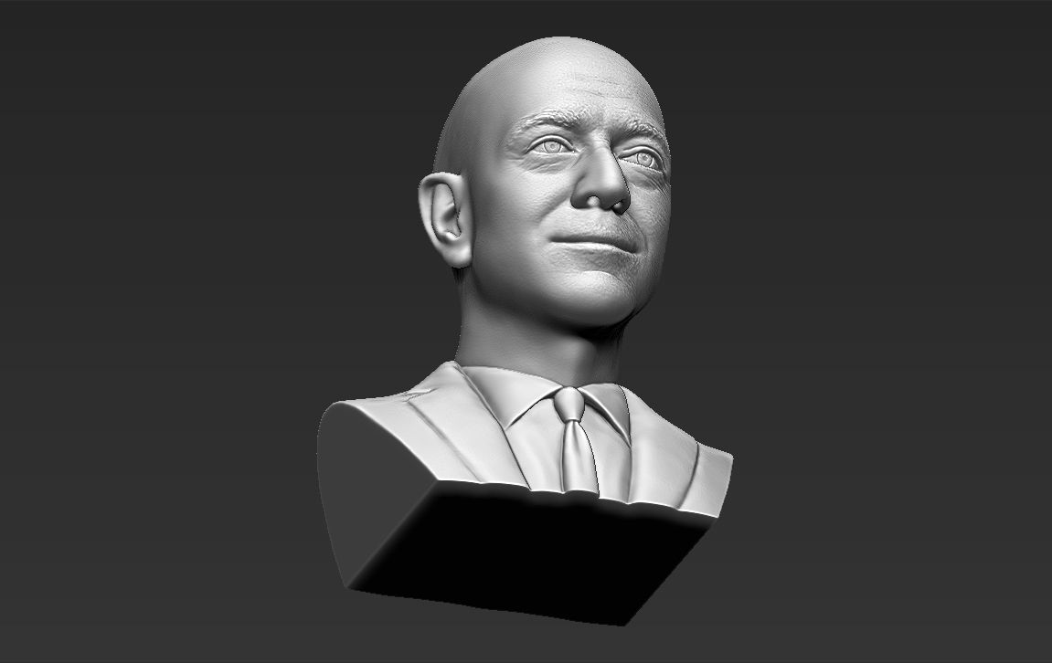 Jeff Bezos bust 3D printing ready stl obj formats 3D print model_15