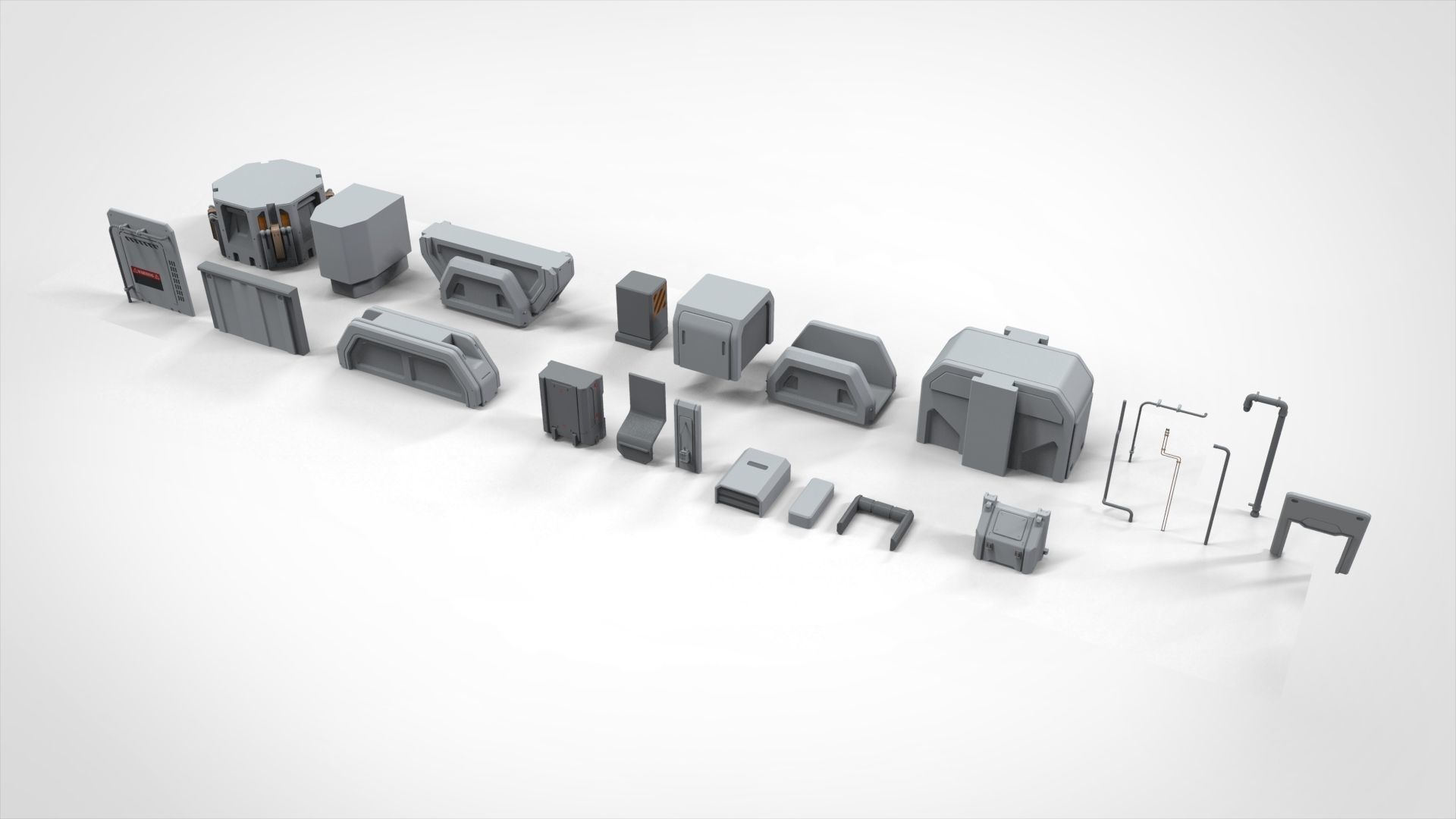 Sci-Fi architecture Elements collection 20 3D model_14